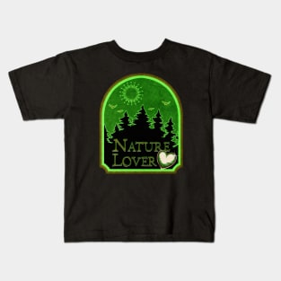 Nature Lover Earth Day Shield Heart Design Kids T-Shirt